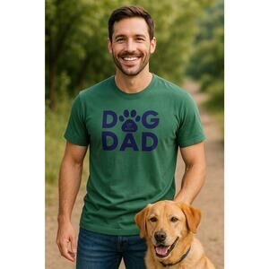 Life is Good Dog Dad T-Shirt Men’s Medium Green Crusher Lite Cotton NWT